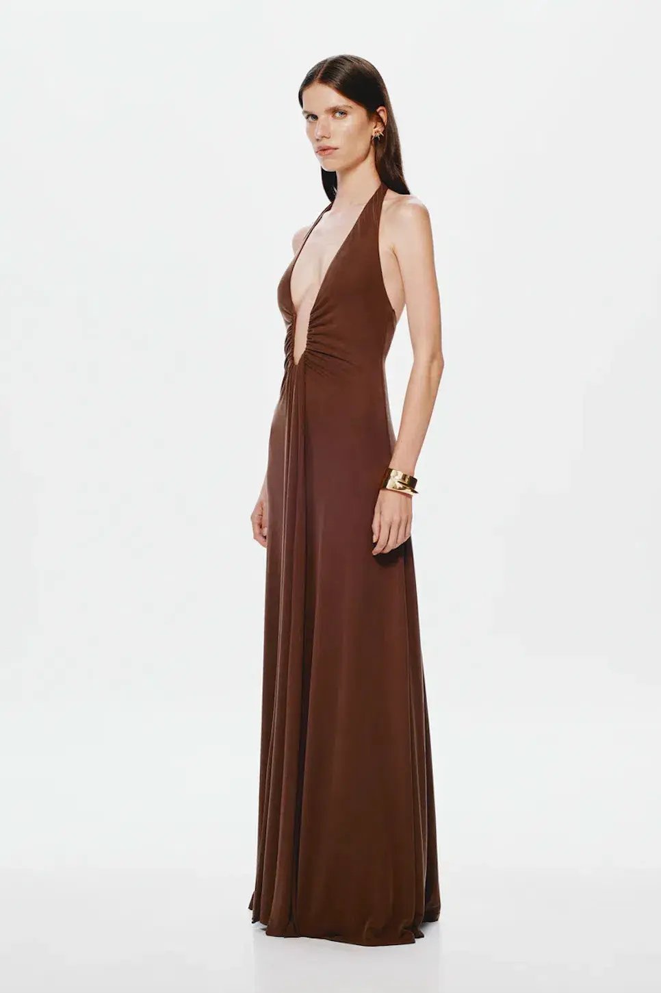 Misha Jennifer Cupro Dress In Cedar Brown Size S / AU 8 photo 4
