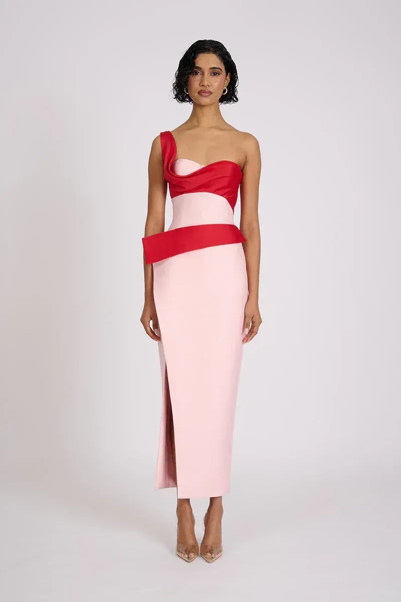 ELIYA THE LABEL CARTIA MIDI DRESS PINK/RED SIZE XS / AU6 photo 2