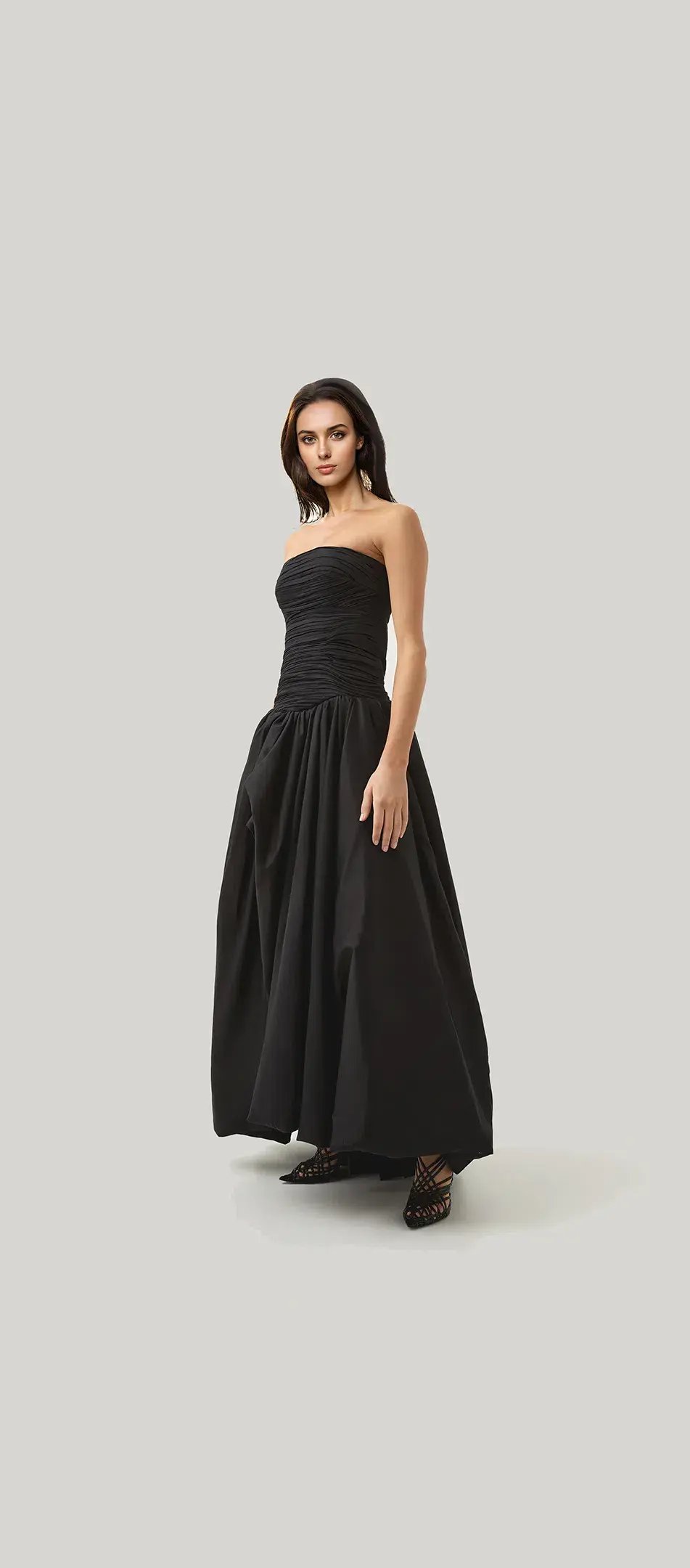 Aje Violette Bubble Hem Maxi Dress Black Size 12 photo 3