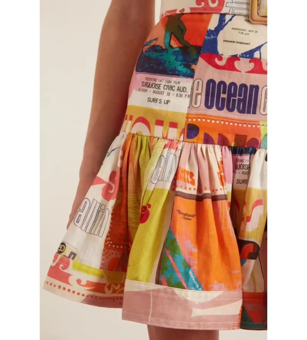 Zimmermann Brightside Fluted Mini Dress Multi Print Size 3/AU 14 photo 5