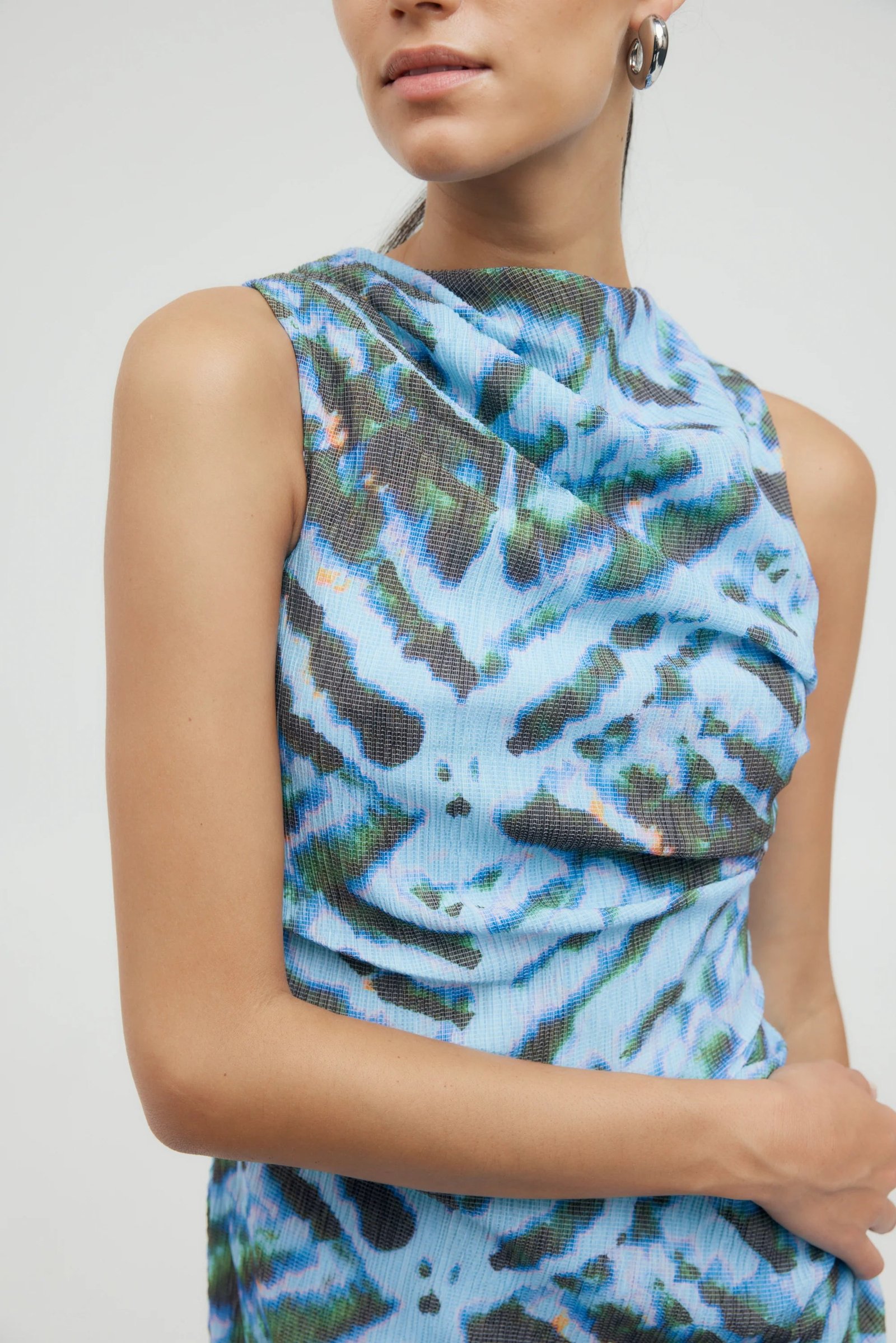 THIRD FORM ELECTRIC TUCKED MAXI TANK DRESS - TIE DYE photo 4