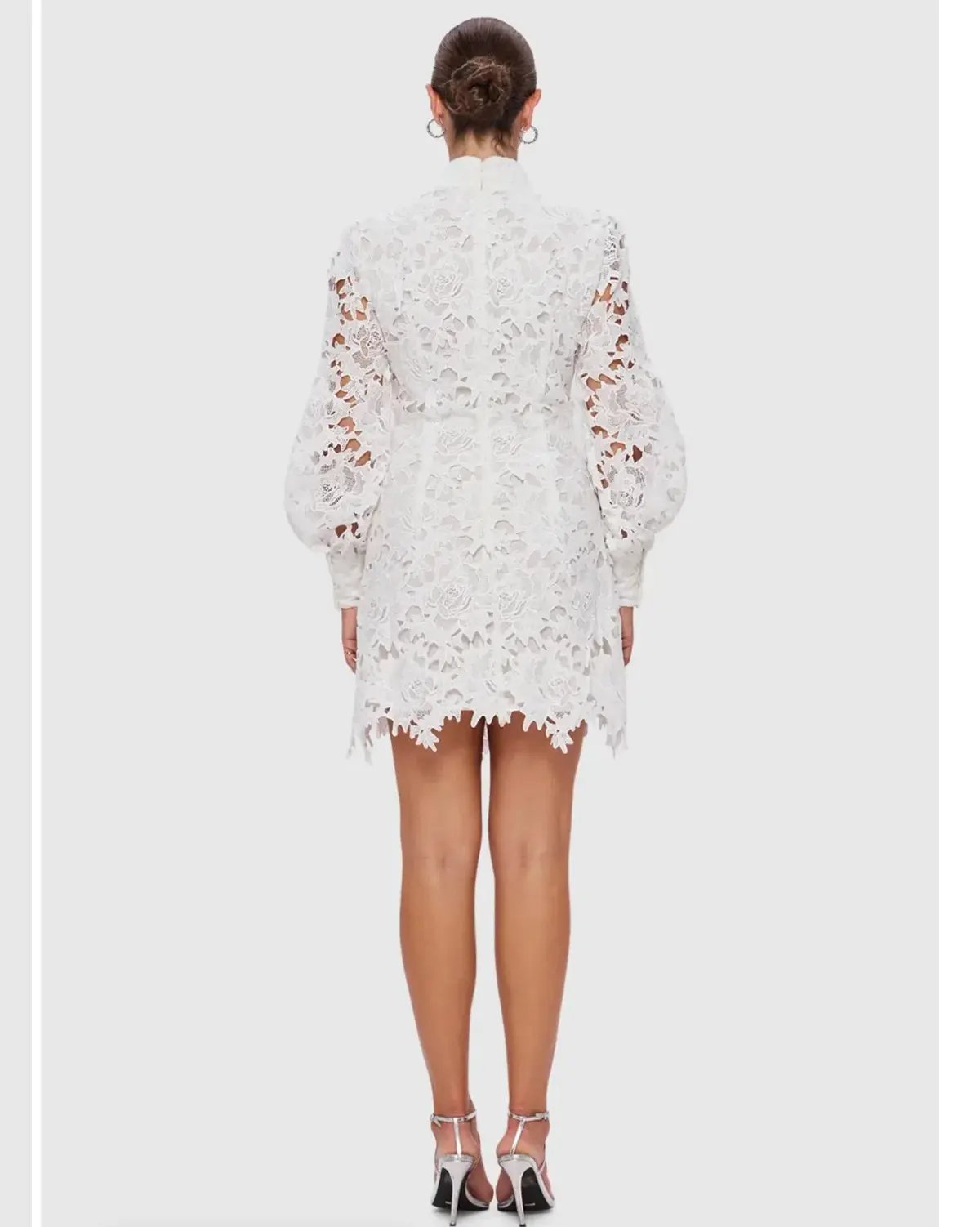 Leo Lin Isla Lace Mini Dress Snow Size 12 photo 4