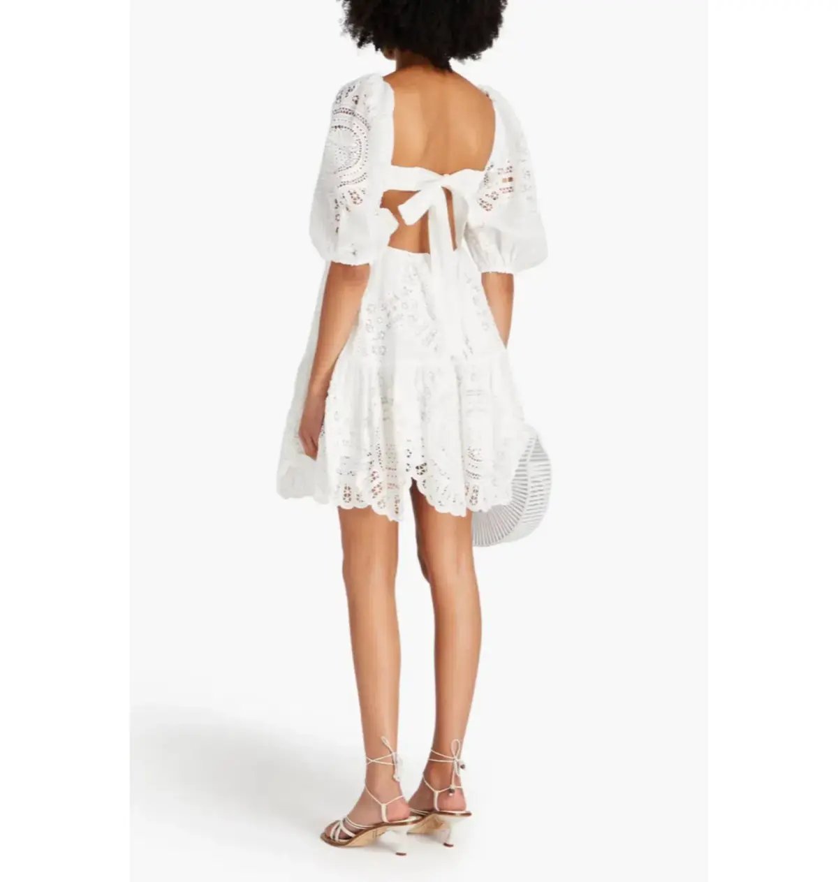 Zimmermann Cutout Broderie Anglaise Linen Mini Dress White Size 1 / AU 10 photo 2