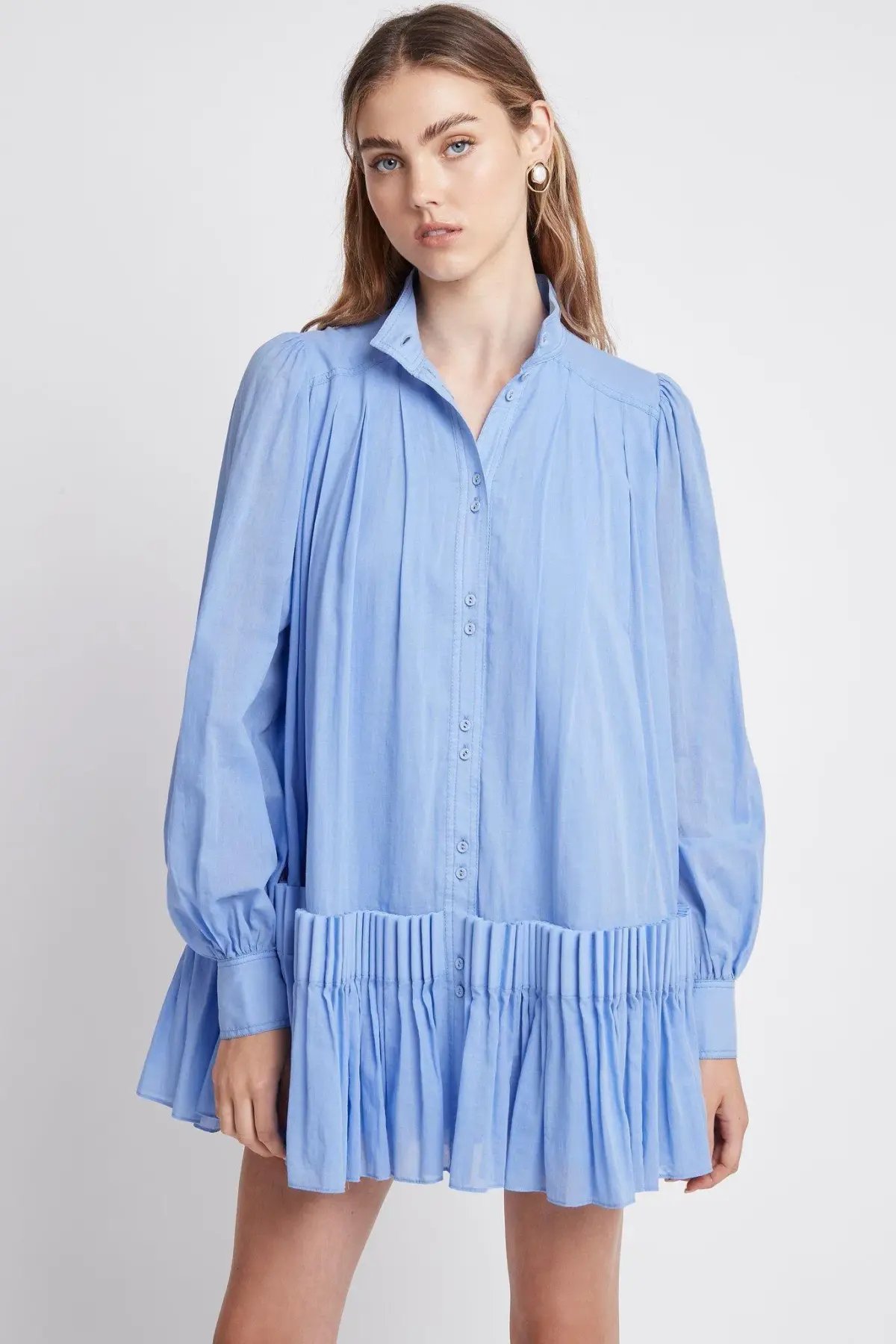 Aje Pavillon Pleat Mini Dress Cornflower Blue Size 8 photo 2