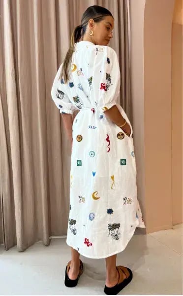 Alemais Soleil Embroidered Shirtdress In Ivory Size 10 photo 2