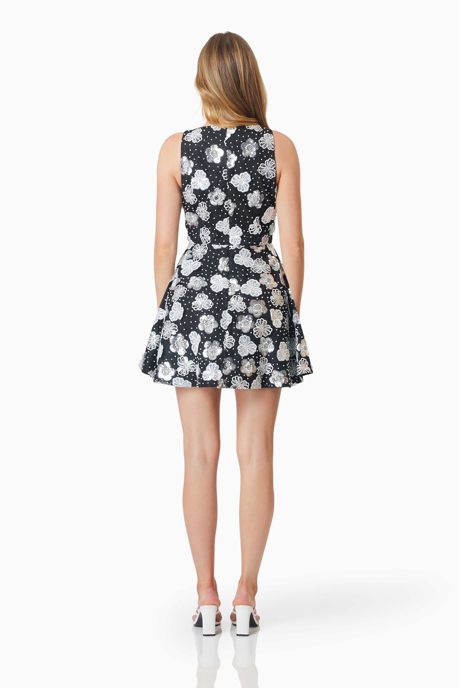 ELLIATT JESSAMINE FIT & FLARE DRESS - BLACK/WHITE photo 3