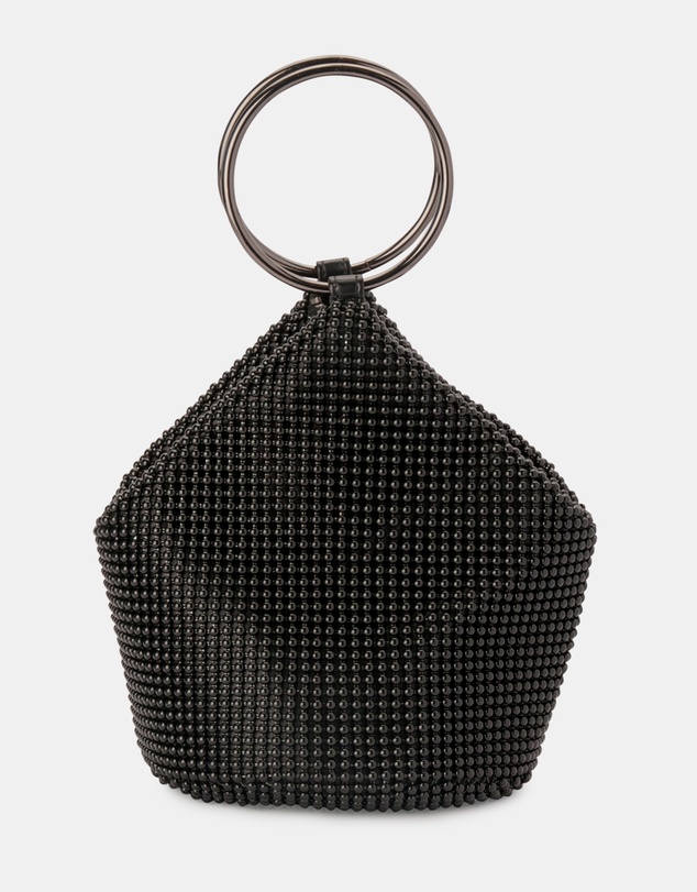 Olga Berg Bianca Mesh Handle Bag Black photo 2