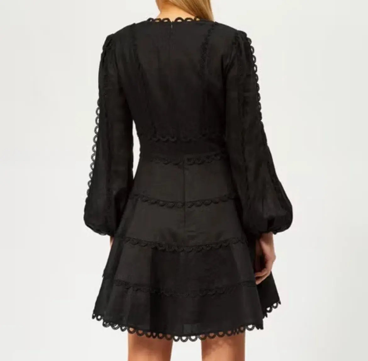 Zimmermann Heathers Flounce Short Dress in Black Size 2 / AU 12 photo 2