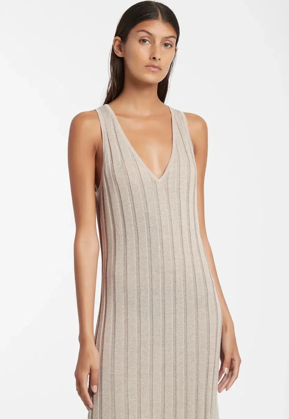Sir the Label Isobel V Neck Dress Beige Size 1/AU 8 photo 2