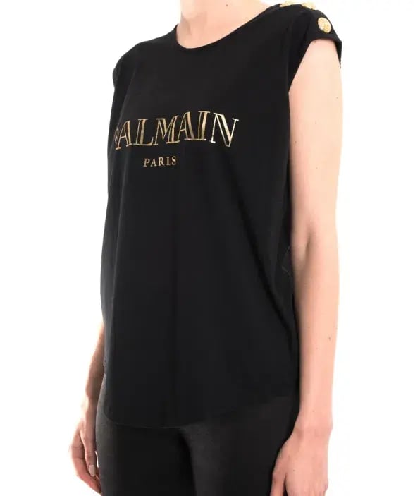Balmain Logo T-Shirt Sleeveless Size 8 photo 3