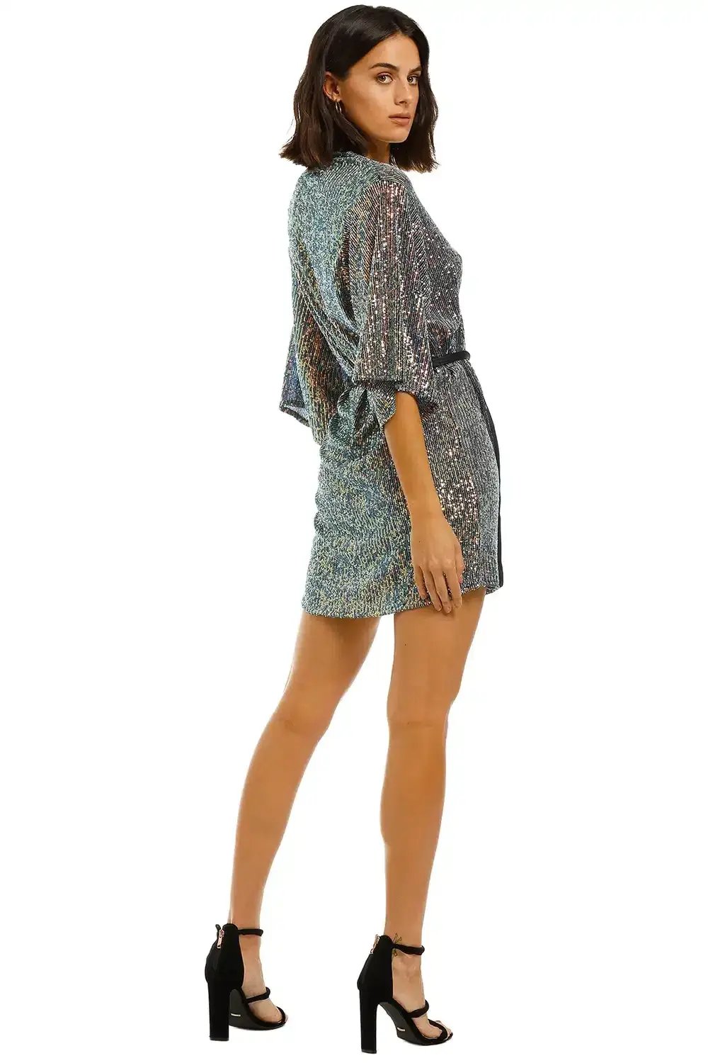 Winona Fantasia Wrap Dress Blue Multi Size 8 photo 4
