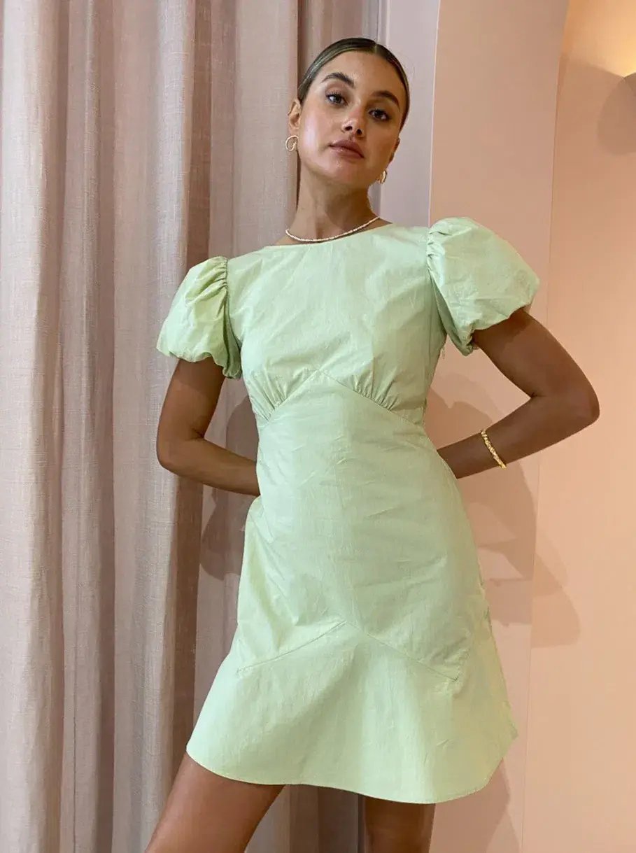 Sir the Label Mason Panelled Mini Dress in Pistachio Green Size 8 photo 2