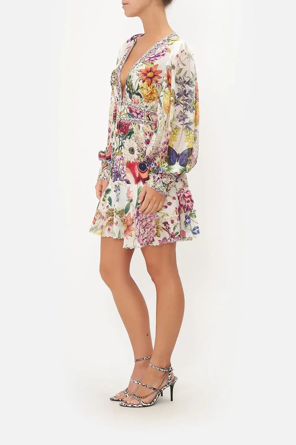 Camilla Button Front Frill Dress Queens Bee Hive Print Size 6 photo 4