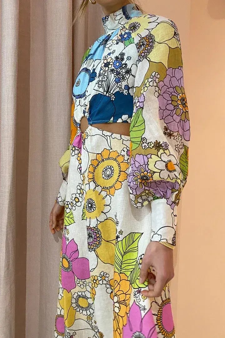 Alemais Farrah Cut Out Midi Dress Multi Size 10 photo 4