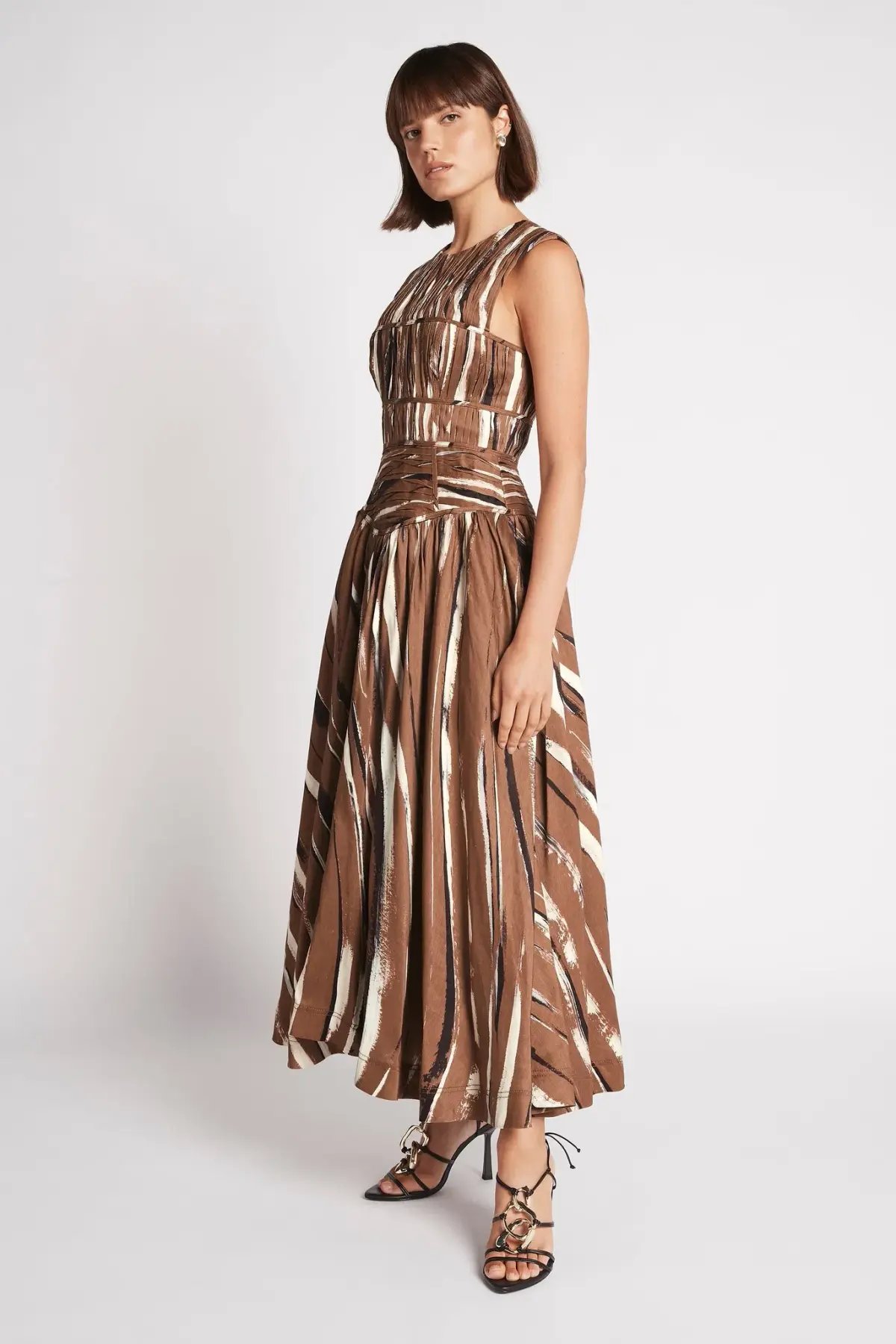 Aje Gabrielle Midi Dress Brown Size 6 / XS photo 4