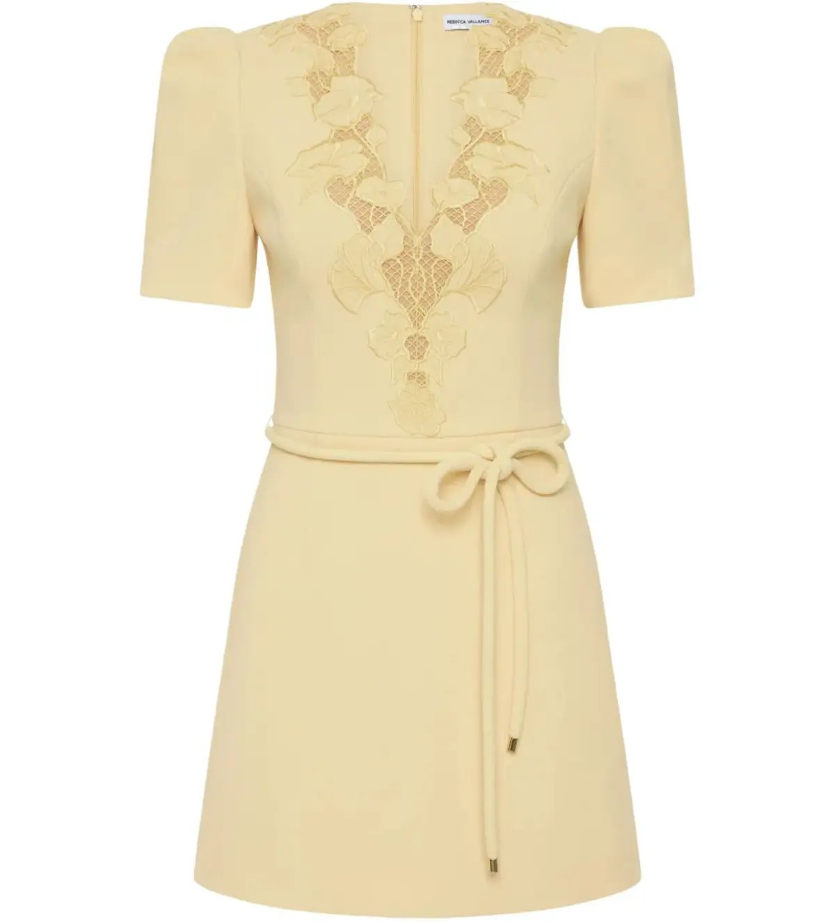 Rebecca Vallance Lulu Short Sleeve Mini Dress in Yellow Size AU 6 photo 4