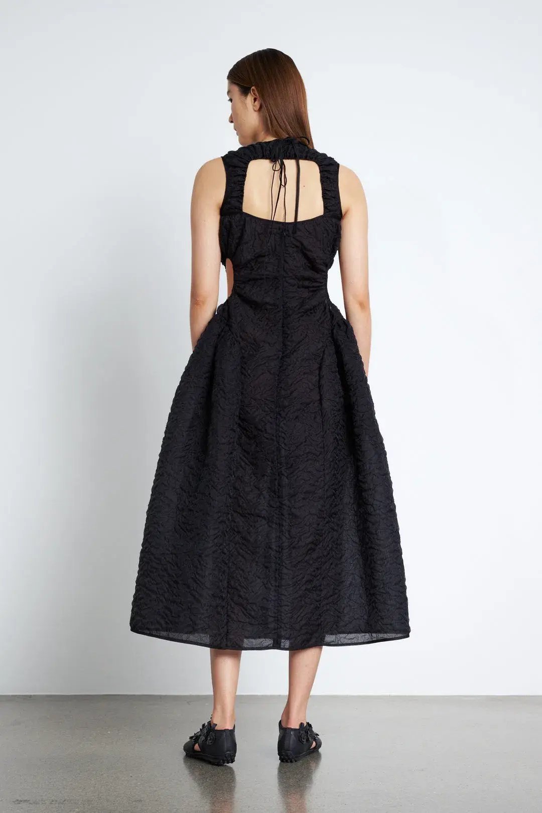 Cecilie Bahnsen Samara Midi Dress Black Size 8 photo 2