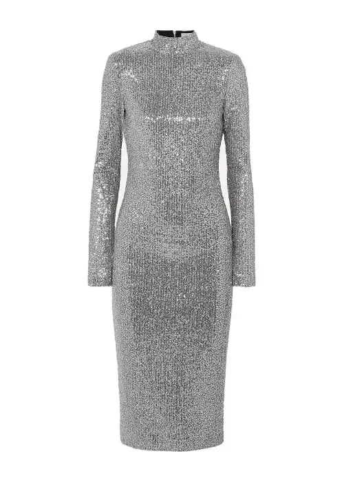 Rebecca Vallance Andree Sequined Dress Silver Size AU 6 photo 2