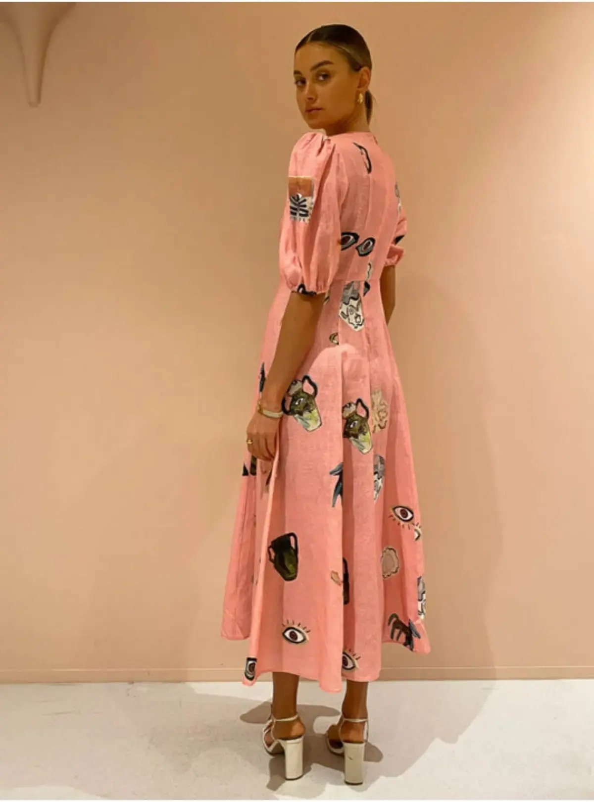 Alemais Cleo Midi Dress in Pink Size AU 12 photo 4