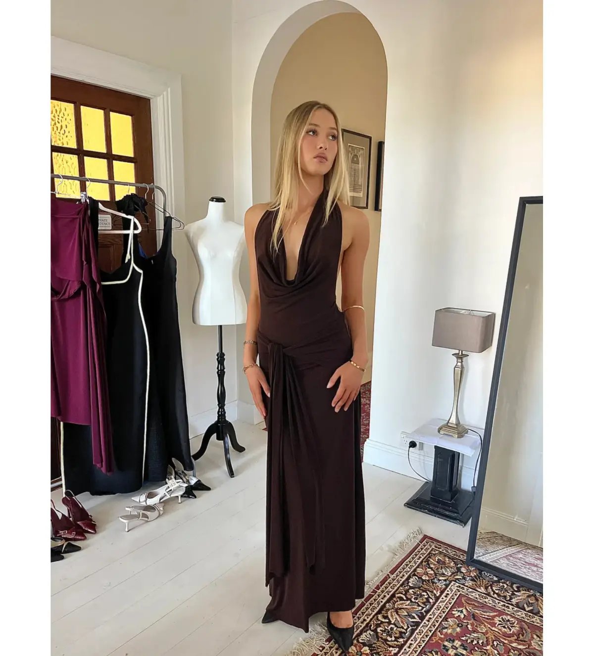 La Marie Nadia Maxi Dress Brown Size 8 photo 2