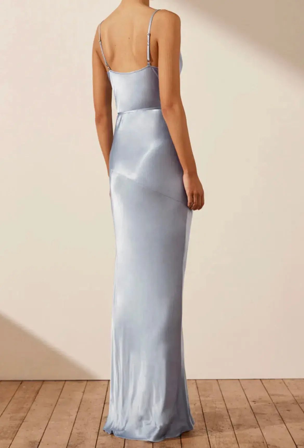 Shona Joy La Lune Bias Cowl Maxi in Powder Blue Size 6 photo 3