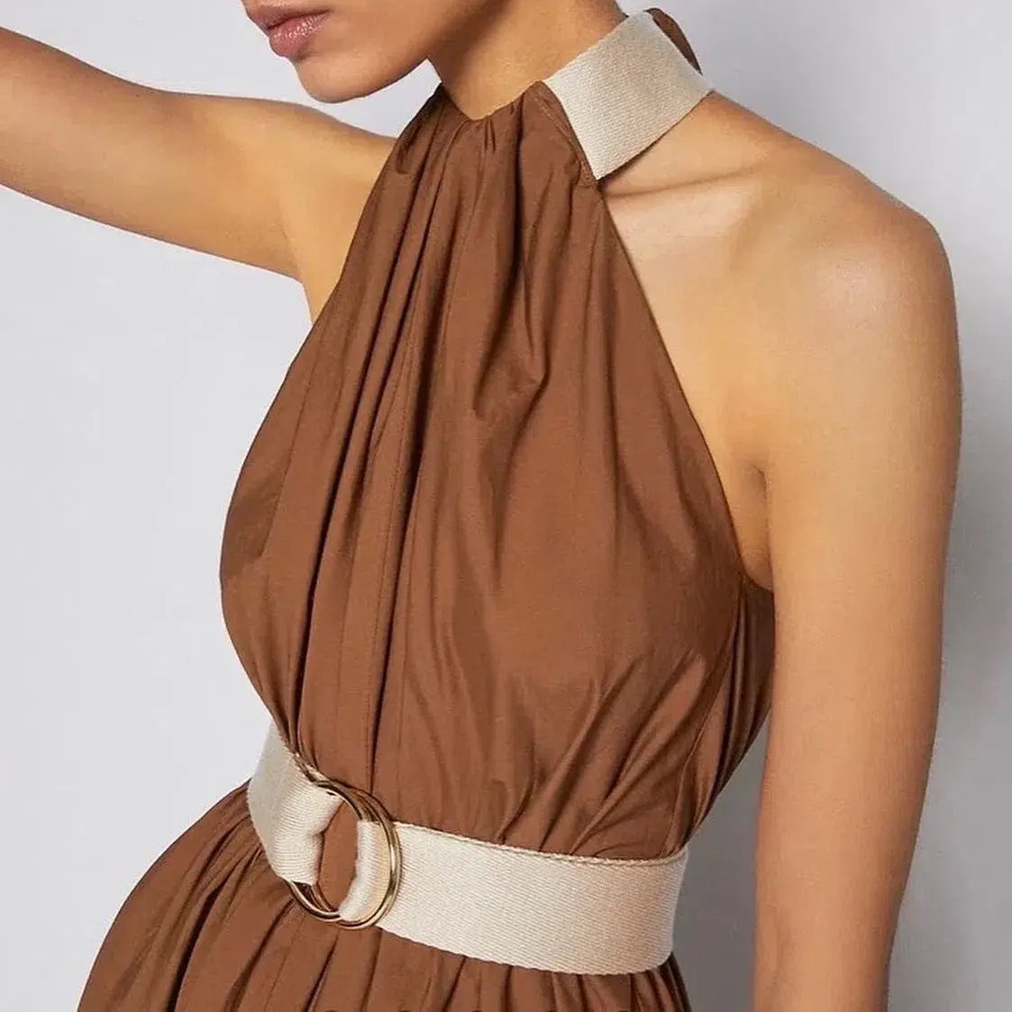 Natalie Rolt Elodie  Mini Silk Brown Size 6 photo 26