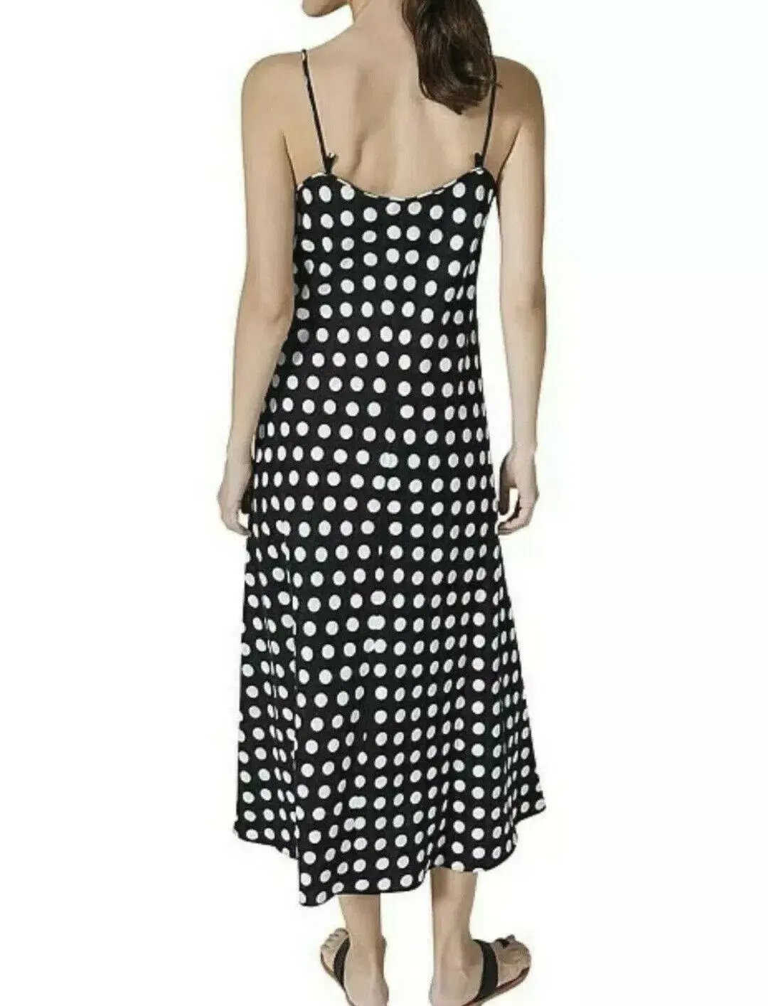 Country Road Polka Dot Linen Slip Dress Print Size 8 photo 3