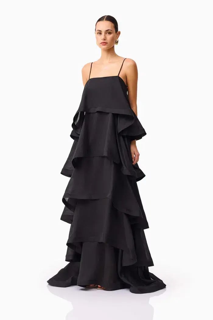 Elliat Tilly 5 Tiered Maxi Dress in Black Size XS / AU 6 photo 3