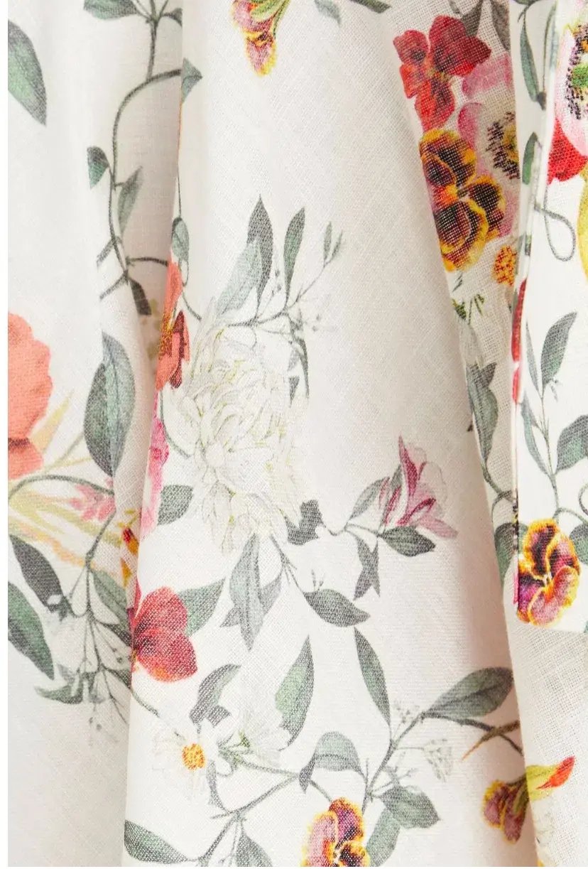 Zimmerman Pleated Linen Mini Wrap Dress Floral Print Size 1 / AU 10 photo 4