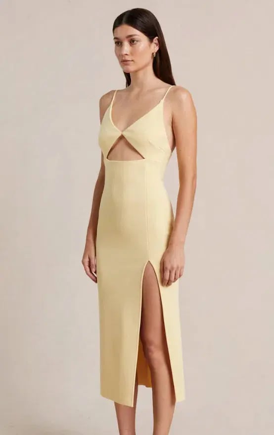 Bec & Bridge Josette Midi Dress Yellow Size 8 photo 2