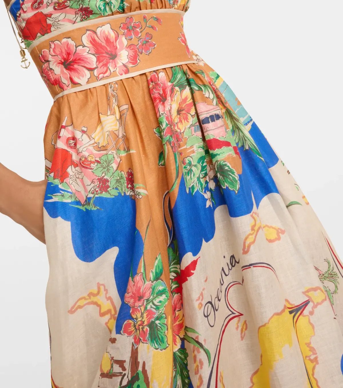 Zimmermann Alight Picnic Midi Dress Nautical Map Size 0 / 8 AU photo 4