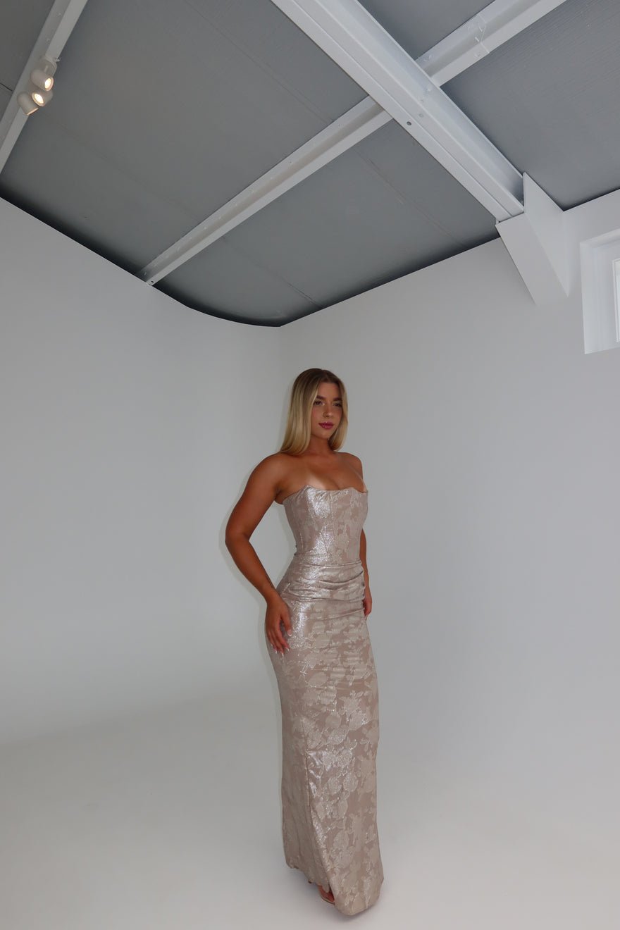 House of CB Persephone Gown Gold Chiffon photo 2