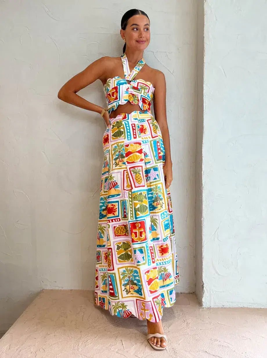 By Nicola Sea Change Top Size 10 and Maxi Skirt Size 8 Set In Summer Vacation photo 7