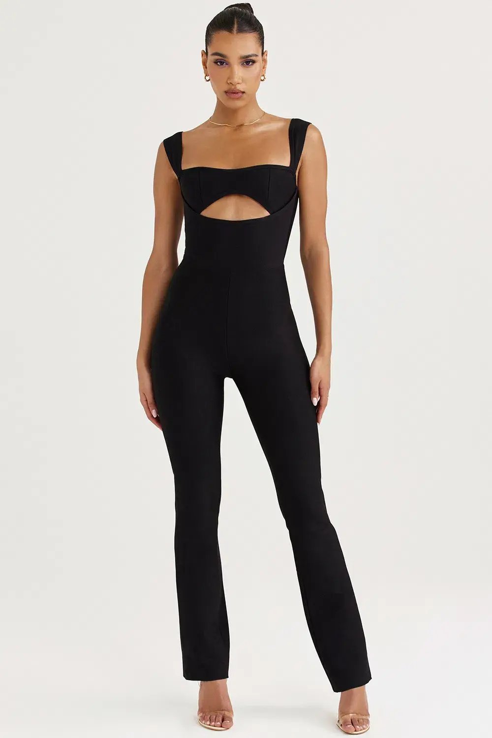 House of CB Yasmeen Bandage Jumpsuit Black Size 8 photo 4