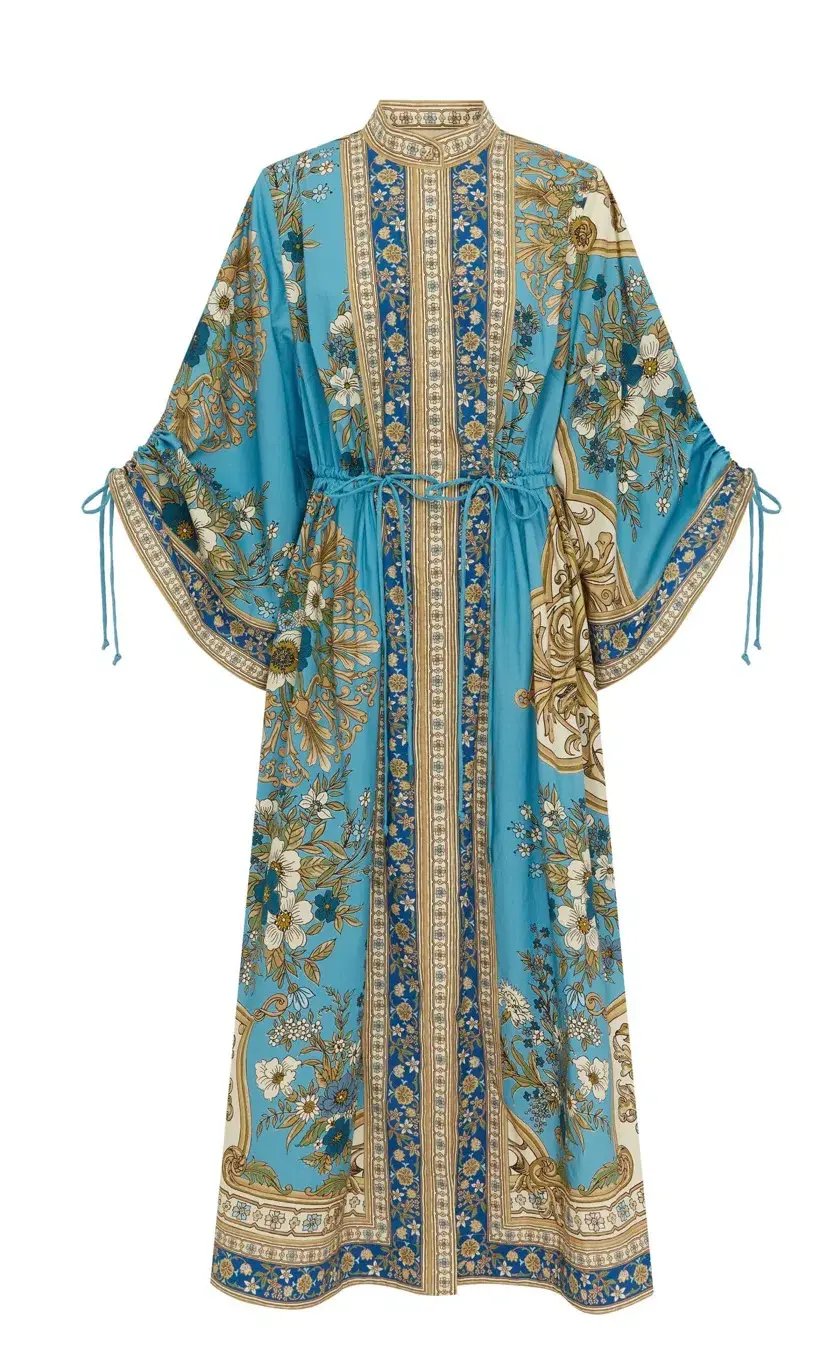 Alemais Cassie Pool Midi Dress in Blue Coral Floral Size 10 photo 6