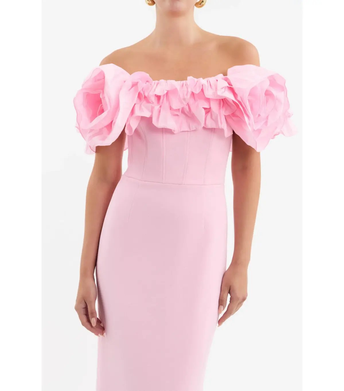 Rebecca Vallance Jenna Off Shoulder Gown Pink Size AU 4 photo 3