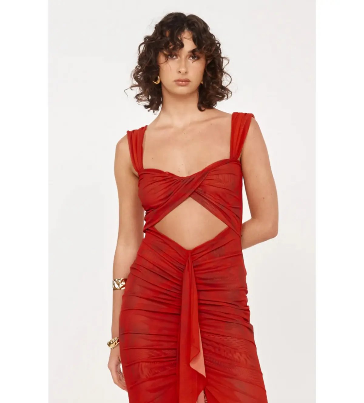 She is OLLÁ Imogen Dress Cherry Red Size 12 photo 2