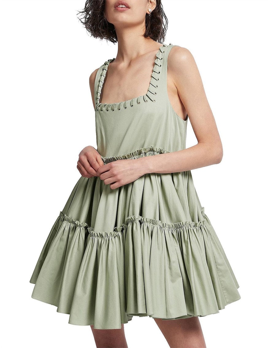 Aje Hushed Mini Dress Green photo 3