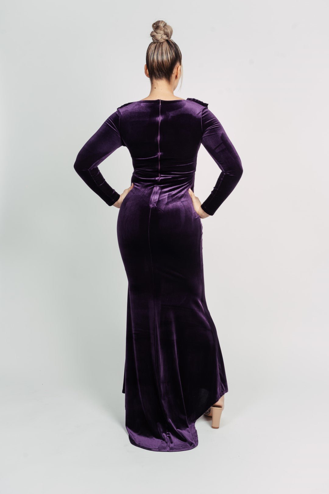 VELVED MISHA GOWN BY MY SECRET WARDROBE PURPLE photo 2