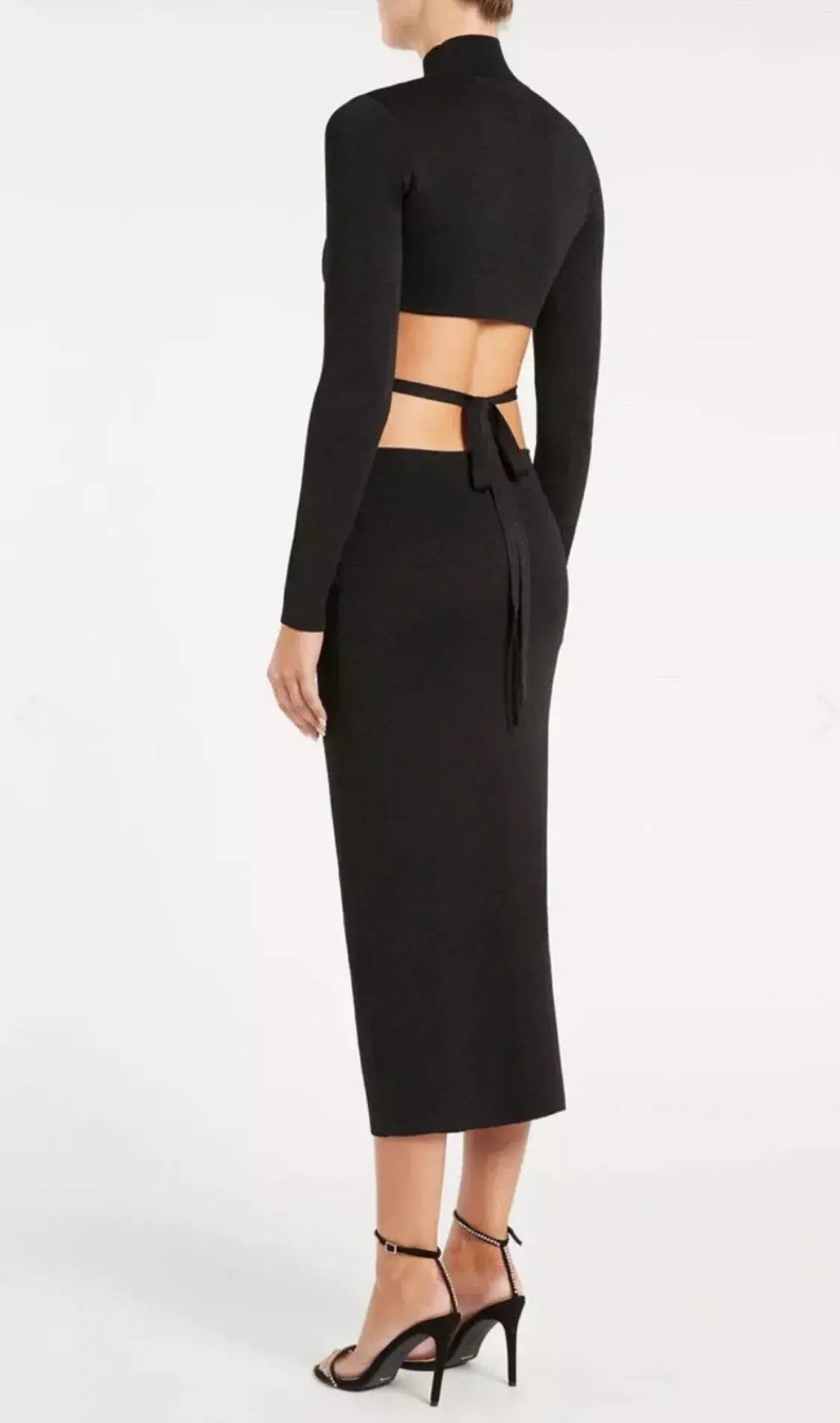 Rebecca Vallance Brianna Cutout Midi Dress Black Size S / Size AU 8 photo 2