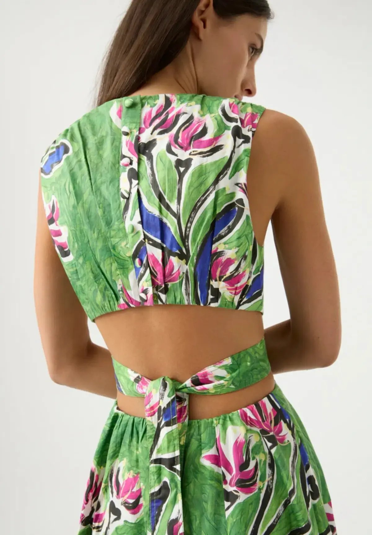 Aje Zorina Tie Midi Dress Native Gumnut Floral Size 8 photo 5