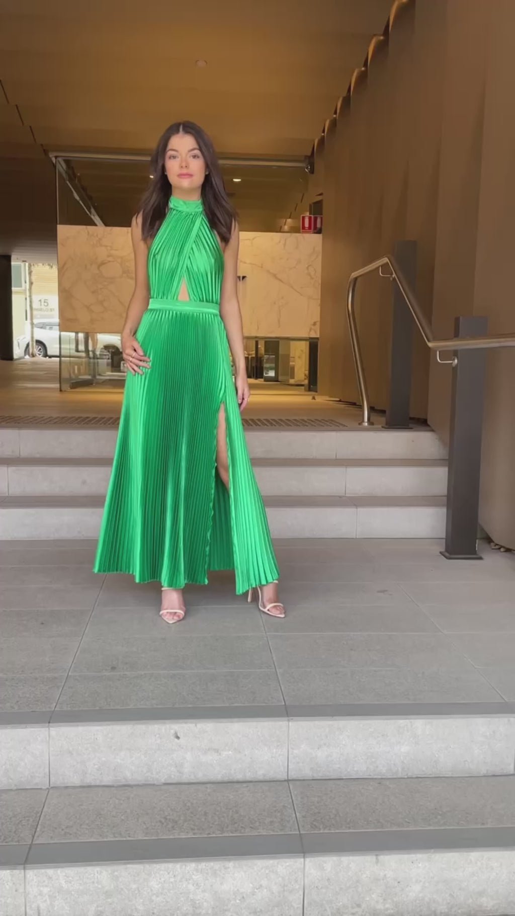 Renaissance Split Gown in Bright Green photo 3