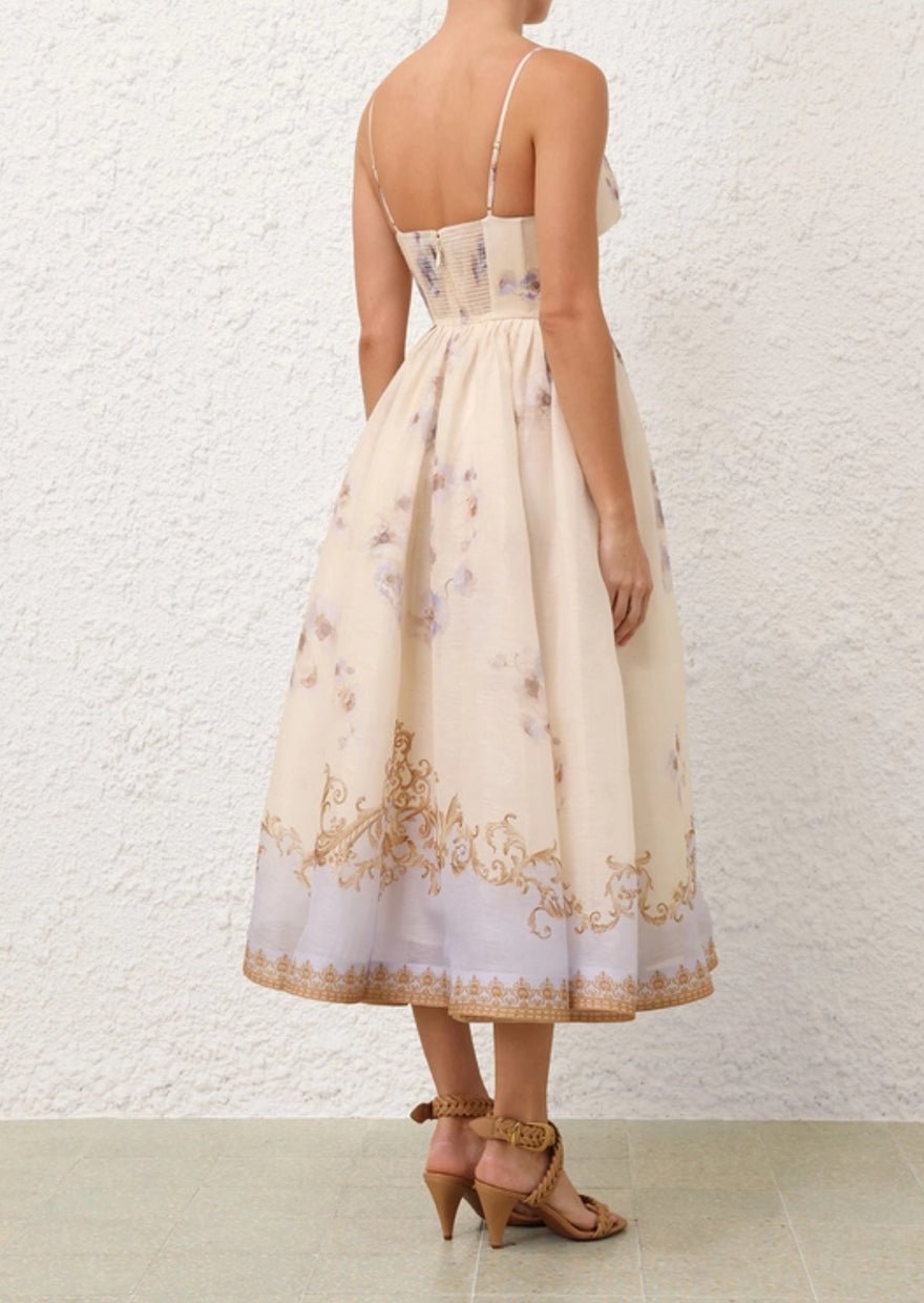 Zimmermann Hypnotic V Neck Midi Dress In Blue Floral photo 3
