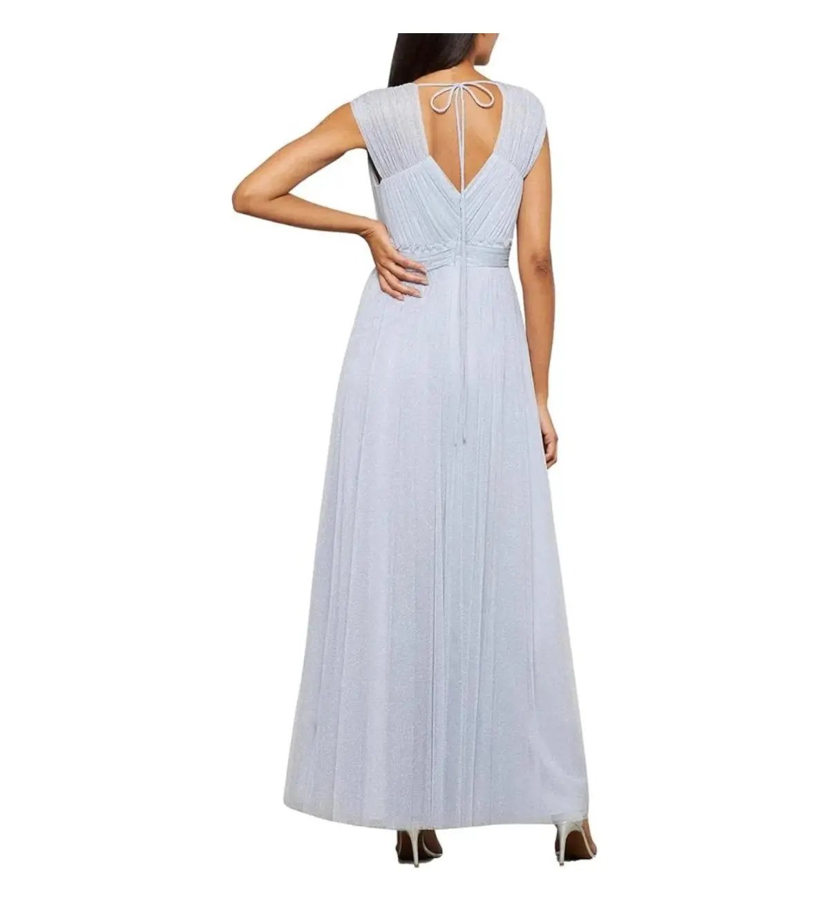 BCBGMAXAZRIA Women's V-Neck Evening Gown Blue Size AU 10 photo 4
