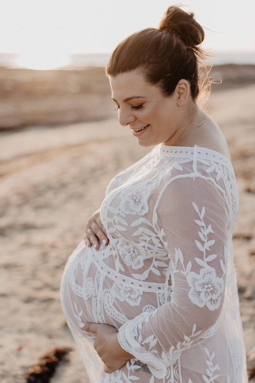 Mama Rentals Fleur Ivory Lace Maxi Dress photo 2