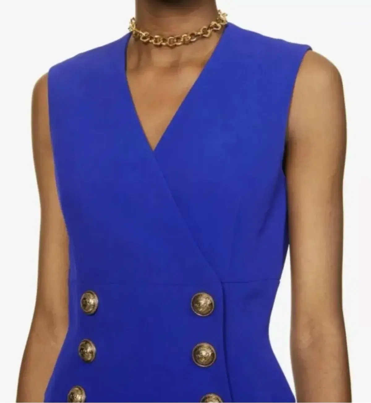 Balmain Double Breasted Midi Wrap Dress Size 12/L photo 4