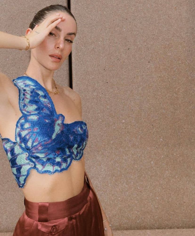 Masha Popova Butterfly Top in Blue photo 2