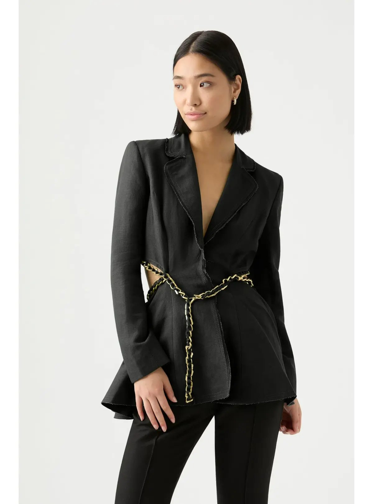 Aje Opal Backless Chainlink Jacket Black Size AU 10 photo 2