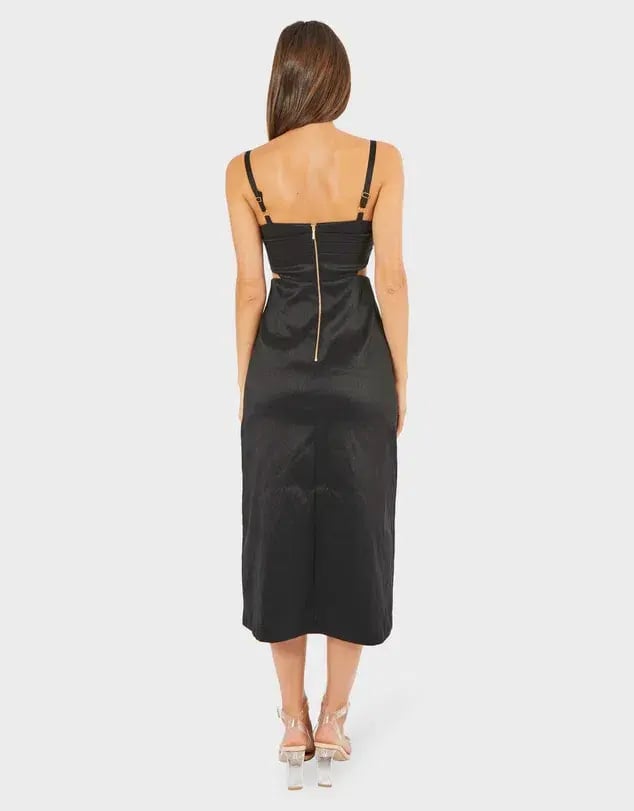 Pilgrim Ingrid Midi Dress Black Size 12 photo 3