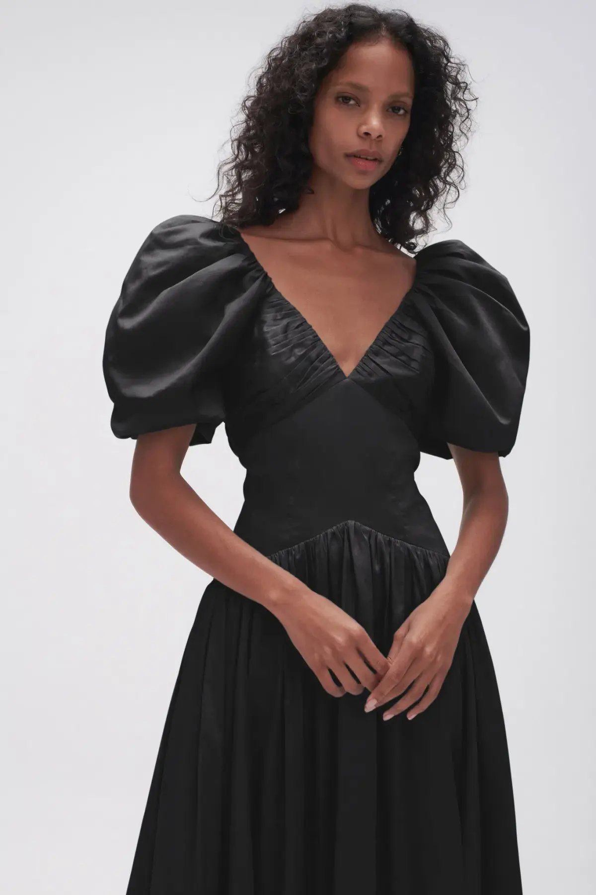 Aje Gabrielle Plunge Midi Dress  Black Size 12 photo 2